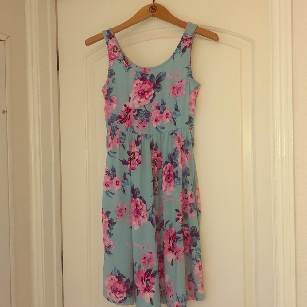 Blue floral dress